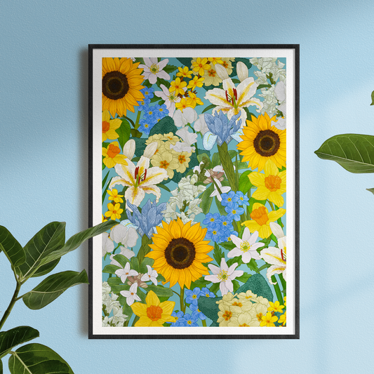 'Golden Blooms' Print