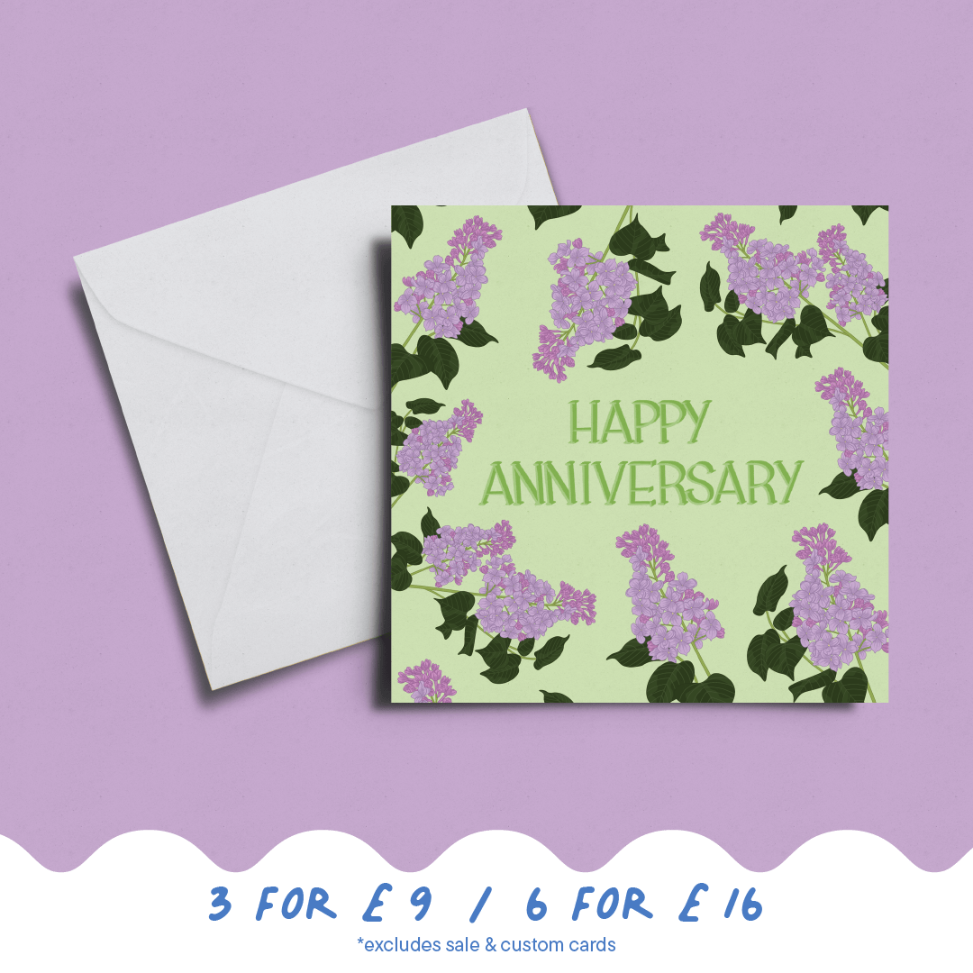 'Happy Anniversary' Lilac Card