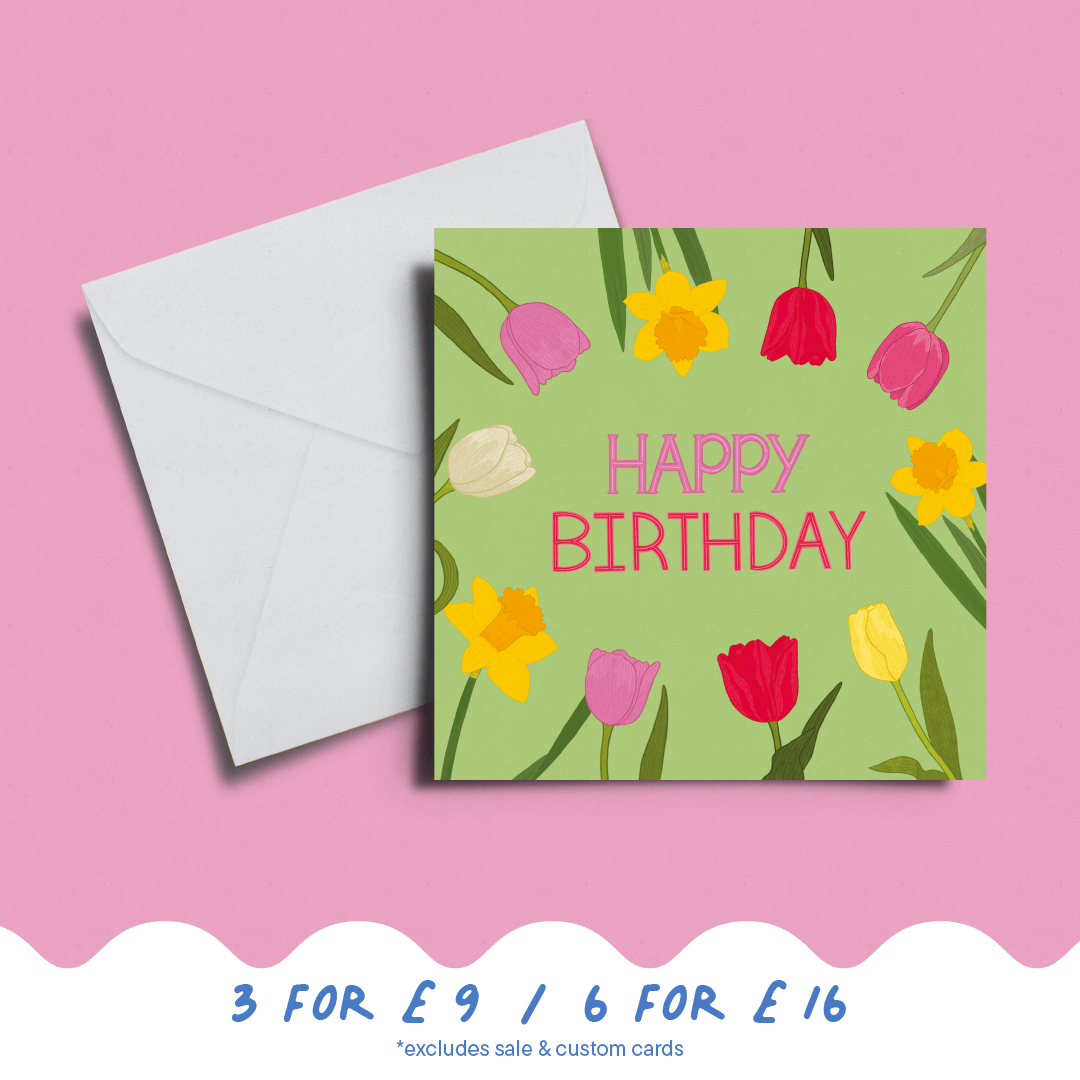 'Happy Birthday 'Tulips Card