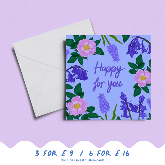 'Happy For You' Bluebells Card