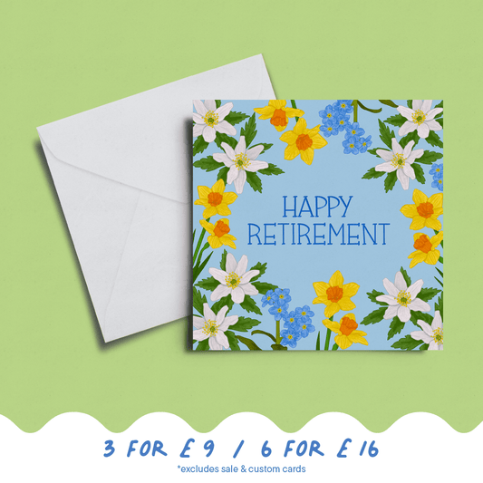 'Happy Retirement' Daffodil Card