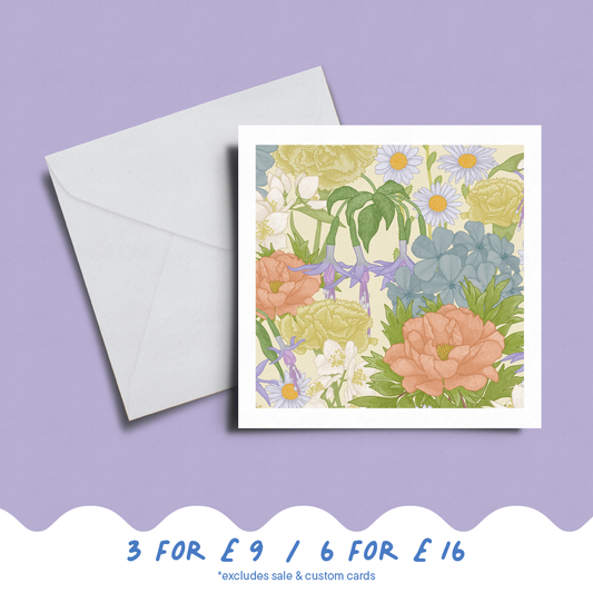 'Pastel Florals' Card