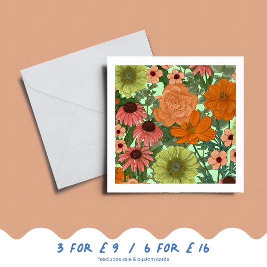 'Peach Florals' Card