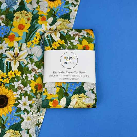 The Golden Blooms Tea Towel