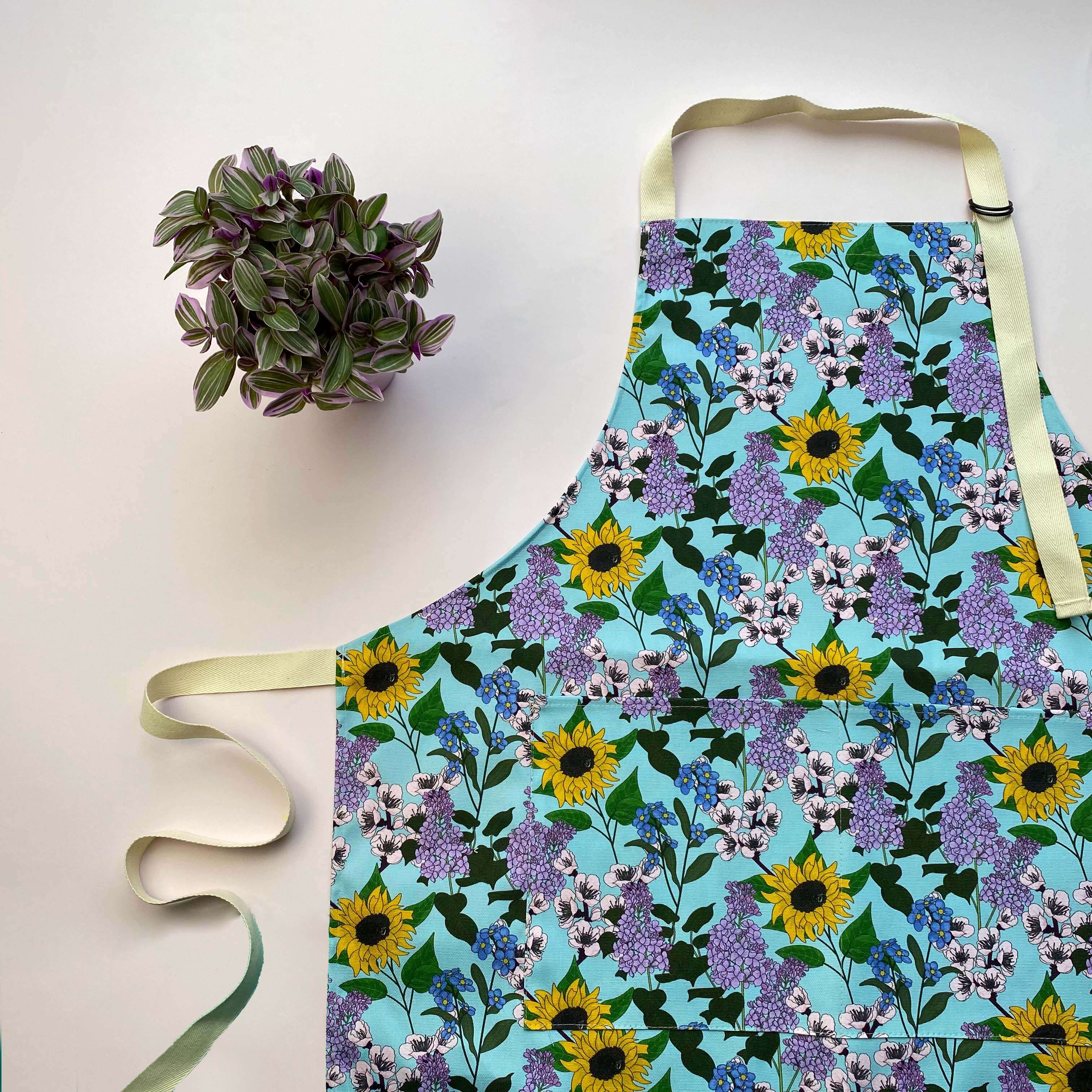 Floral apron on sale